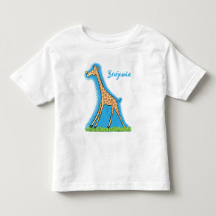 T-shirt Pour Les Tous Petits Jolie girafe avec dessin animé de papillon