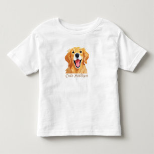 T-shirt Pour Les Tous Petits Jolie goldenretriever Chien Happy Face Expression