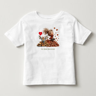 T-shirt Pour Les Tous Petits Jolie petite fille, faon, feuilles d'automne