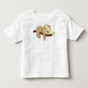 T-shirt Pour Les Tous Petits Jolie Sloth, Fente Bébé, Fente Lazy, Fente couchée
