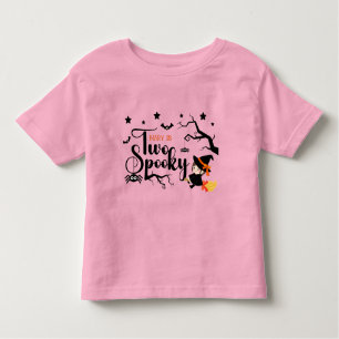 T-shirt Pour Les Tous Petits Jolie Sorcière Deux Halloween rose Éffrayant