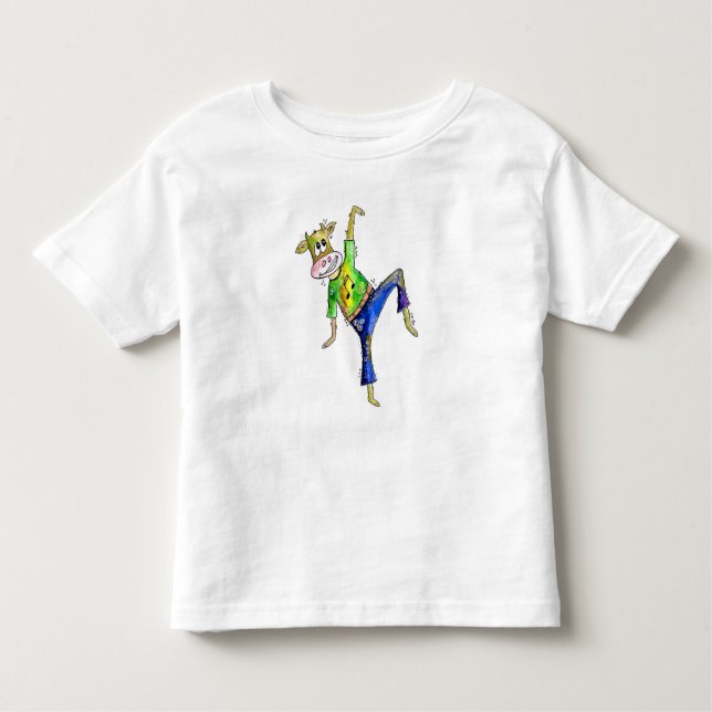 T-shirt Pour Les Tous Petits Jolie vache dansante Whimsical (Devant)