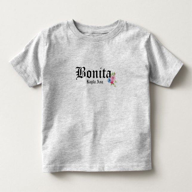 T-shirt Pour Les Tous Petits Jolies Filles Bonita Nom Personnalisé (Devant)