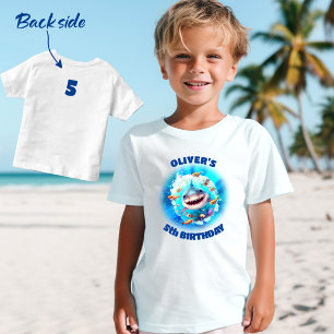 T-shirt Pour Les Tous Petits Jote requin Anniversaire Personnalisé garçon