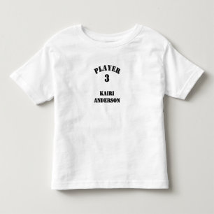 T-shirt Pour Les Tous Petits Joueur 3 avec Namen et Numéro (en noir)