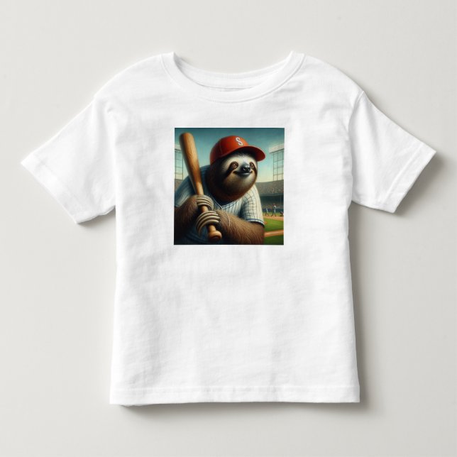 T-shirt Pour Les Tous Petits Joueur de baseball Sloth (Devant)