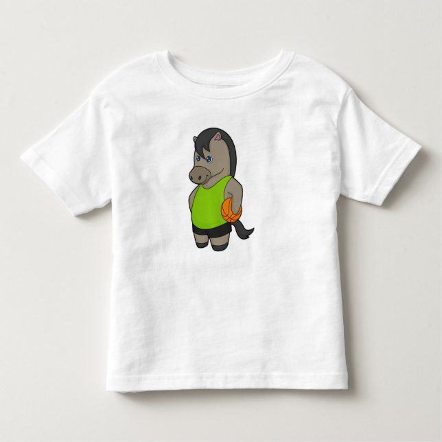T-shirt Pour Les Tous Petits Joueur de basket-ball à cheval (Devant)