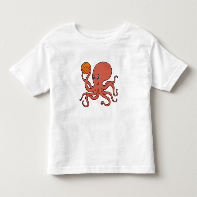 T-shirt Pour Les Tous Petits Joueur de basket-ball Octopus (Devant)
