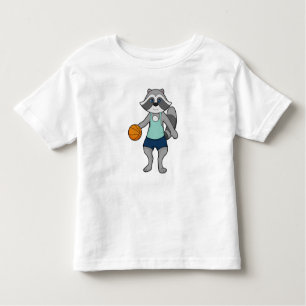 T-shirt Pour Les Tous Petits Joueur de basket-ball Racoon