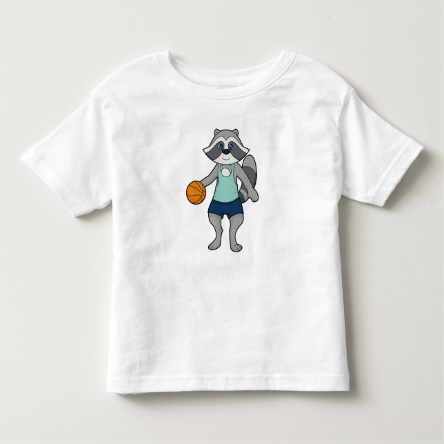 T-shirt Pour Les Tous Petits Joueur de basket-ball Racoon (Devant)
