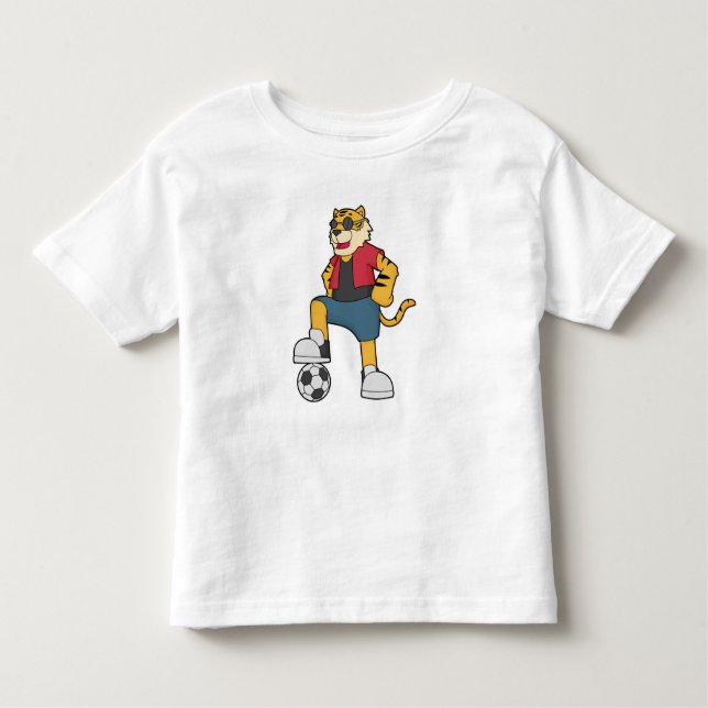 T-shirt Pour Les Tous Petits Joueur de football de Tiger (Devant)