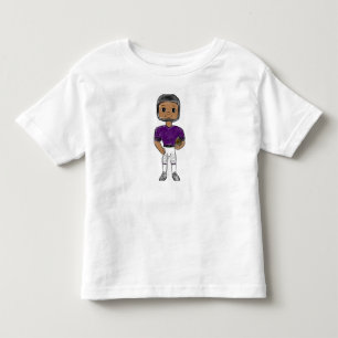 T-shirt Pour Les Tous Petits joueur de football vintage rétro violet noir simpl