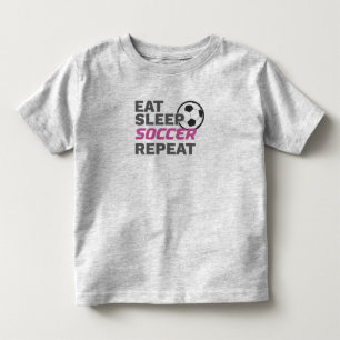T-shirt Pour Les Tous Petits Joueur de soccer Mangez Sleep Football Répéter L