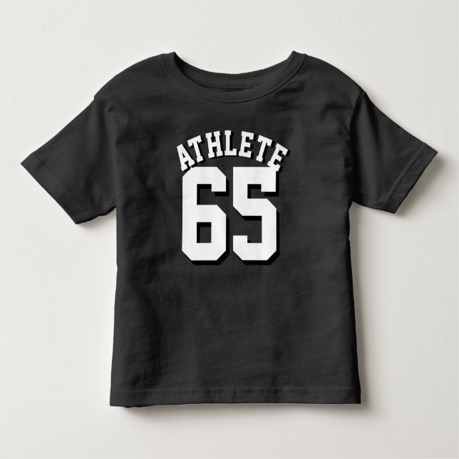 T-shirt Pour Les Tous Petits Joueur noir et blanc | Sports Jersey Design (Devant)