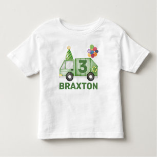 T-shirt Pour Les Tous Petits Jour d'anniversaire du camion-poubelle personnalis