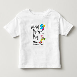 T-shirt Pour Les Tous Petits Joyeuse fête des mères. Maman, je t'aime.