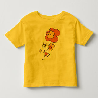 T-shirt Pour Les Tous Petits Joyeuse fille aux fleurs