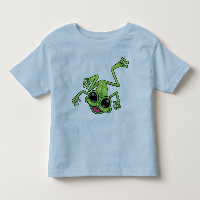 T-shirt Pour Les Tous Petits Joyeuse grenouille verte (Devant)