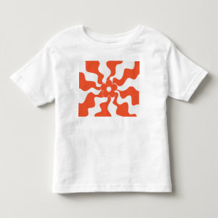 T-shirt Pour Les Tous Petits Joyeuse marguerite rétro en orange et blanc