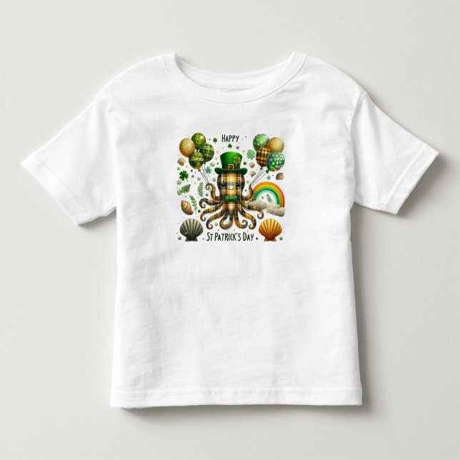 T-shirt Pour Les Tous Petits Joyeuse poulpe de la Saint Patrick (Devant)