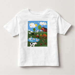 T-shirt Pour Les Tous Petits Joyeuse scène de Barnyard Animals