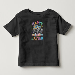 T-shirt Pour Les Tous Petits Joyeuses Pâques drôle de camion monstre écrase des
