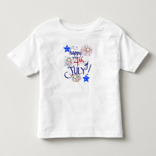 T-shirt Pour Les Tous Petits Joyeux 4 juillet ! avec feux d'artifice et étoile