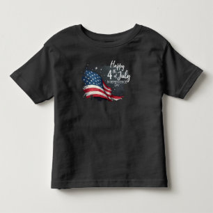 T-shirt Pour Les Tous Petits Joyeux 4 juillet Illustration d'art vintage de dra