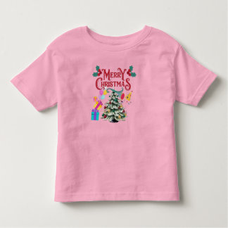T-shirt Pour Les Tous Petits Joyeux arbre de Noël et cadeau