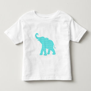 T-shirt Pour Les Tous Petits Joyeux Eléphant-Art Turquoise Cute Motif