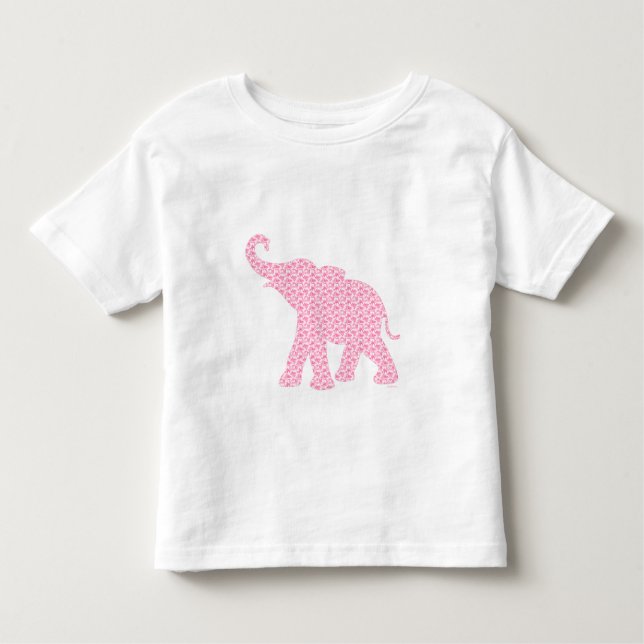 T-shirt Pour Les Tous Petits Joyeux Eléphant Rose Art Motif mou (Devant)