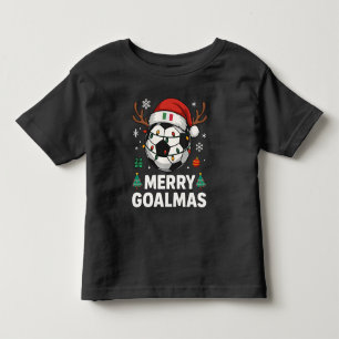 T-shirt Pour Les Tous Petits Joyeux Goalmas Italie - Football de Noël drôle