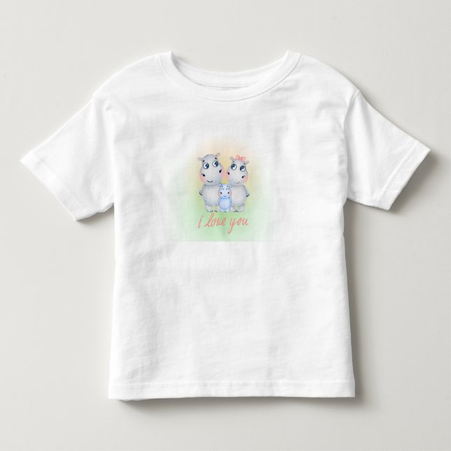 T-shirt Pour Les Tous Petits Joyeux Hippo (Devant)