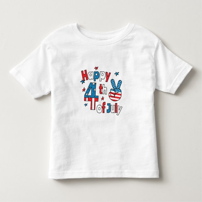 T-shirt Pour Les Tous Petits Joyeux Jour de l'Indépendance 4 juillet (Devant)