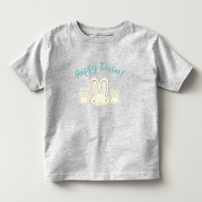 T-shirt Pour Les Tous Petits Joyeux lapins pastel de Pâques mignons script pers (Devant)
