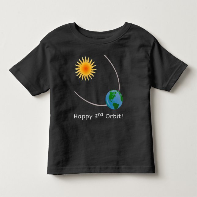 T-shirt Pour Les Tous Petits Joyeux maillot d'anniversaire de la 3e Orbite (Devant)