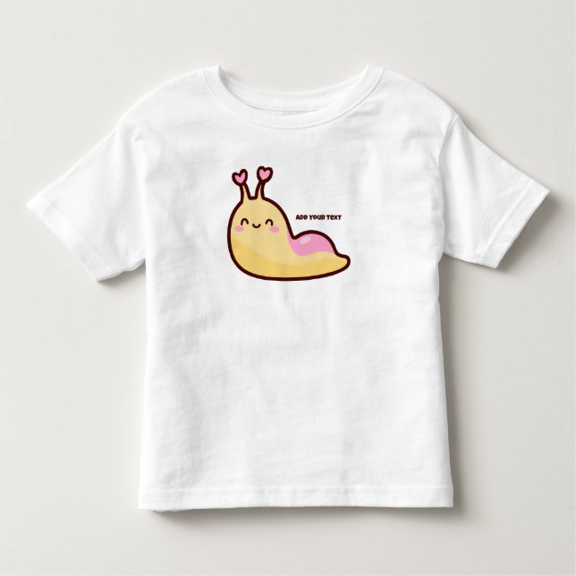 T-shirt Pour Les Tous Petits Joyeux mignon Slug Texte personnalisé (Devant)
