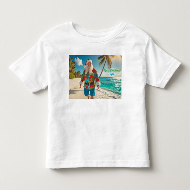 T-shirt Pour Les Tous Petits Joyeux Noël de la plage (Devant)