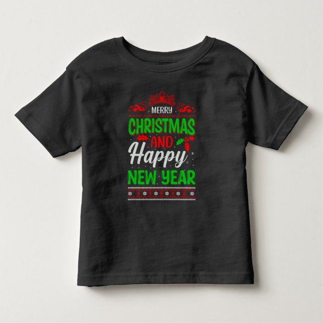 T-shirt Pour Les Tous Petits Joyeux Noël Et Joyeux Nouvel An-61064 (Devant)