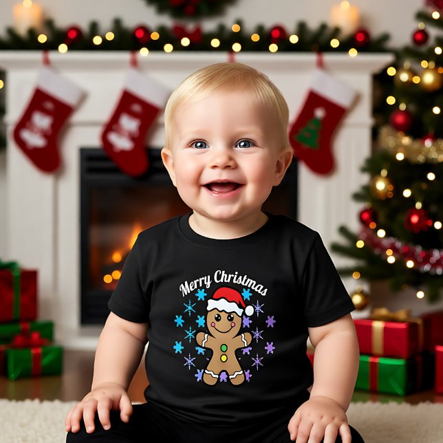 T-shirt Pour Les Tous Petits Joyeux Noël - garçon en pain d'épices (Merry Christmas - gingerbread boy Toddler T-shirt)