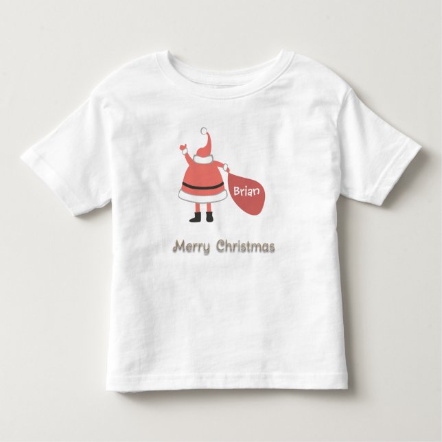 T-shirt Pour Les Tous Petits Joyeux Noël personnalisé Père Noël sac (Devant)