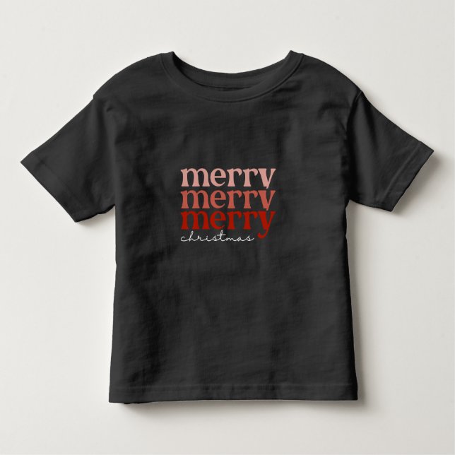 T-shirt Pour Les Tous Petits Joyeux Noël Texte de voeux Rouge (Devant)