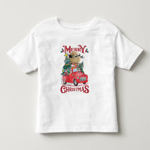 T-shirt Pour Les Tous Petits Joyeux Noël Vintage Camion Rouge du Père Noël