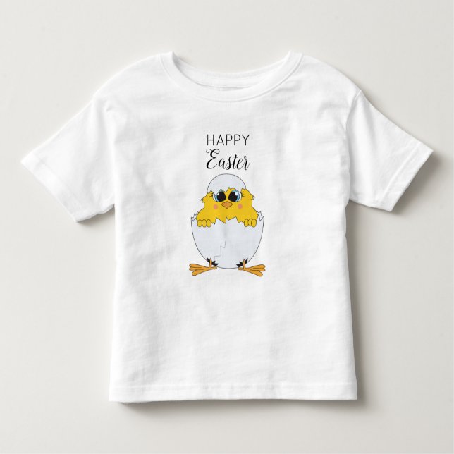 T-shirt Pour Les Tous Petits Joyeux OEuf de Pâques et poussin de Pâques (Devant)