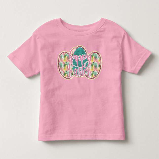 T-shirt Pour Les Tous Petits Joyeux Pâques Toddler Tee (Devant)