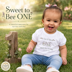 T-shirt Pour Les Tous Petits Joyeux Premier Anniversaire Sweet To Bee One Lavan