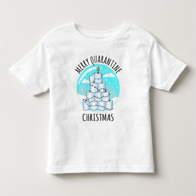 T-shirt Pour Les Tous Petits Joyeux Quarantaine Arbre de Noël Papier toilette (Devant)