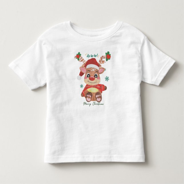 T-shirt Pour Les Tous Petits Joyeux renne de Noël - Festive & Fun (Devant)