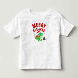 T-shirt Pour Les Tous Petits Joyeux Rex-Mas Noël Dinosaure