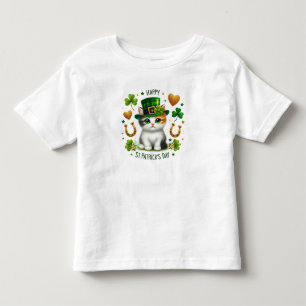 T-shirt Pour Les Tous Petits Joyeux St. Patrick's Day Kitten